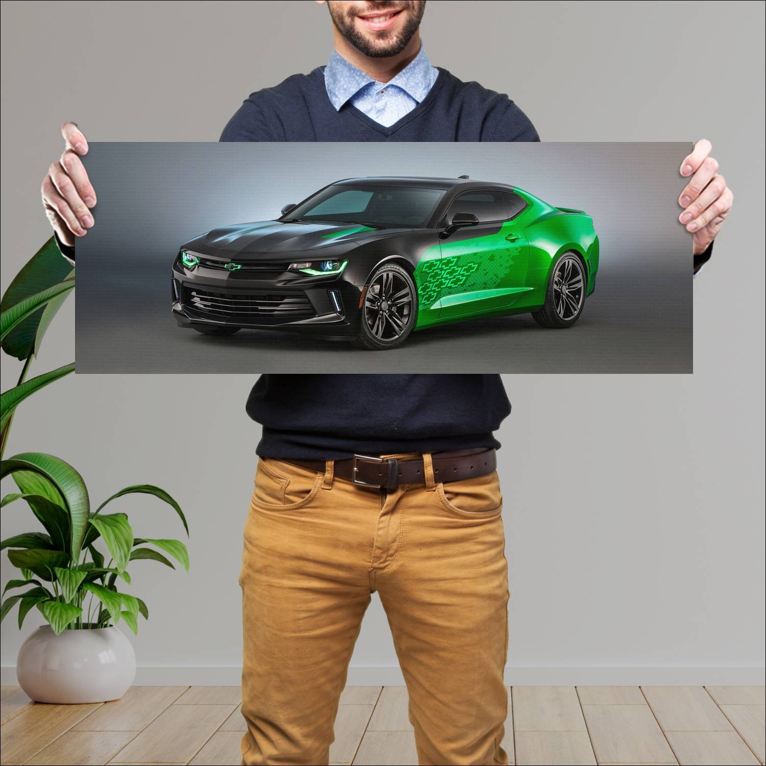 Cuadro grande 30x80cm 2015 chevrolet camaro krypto 79 Chevrolet