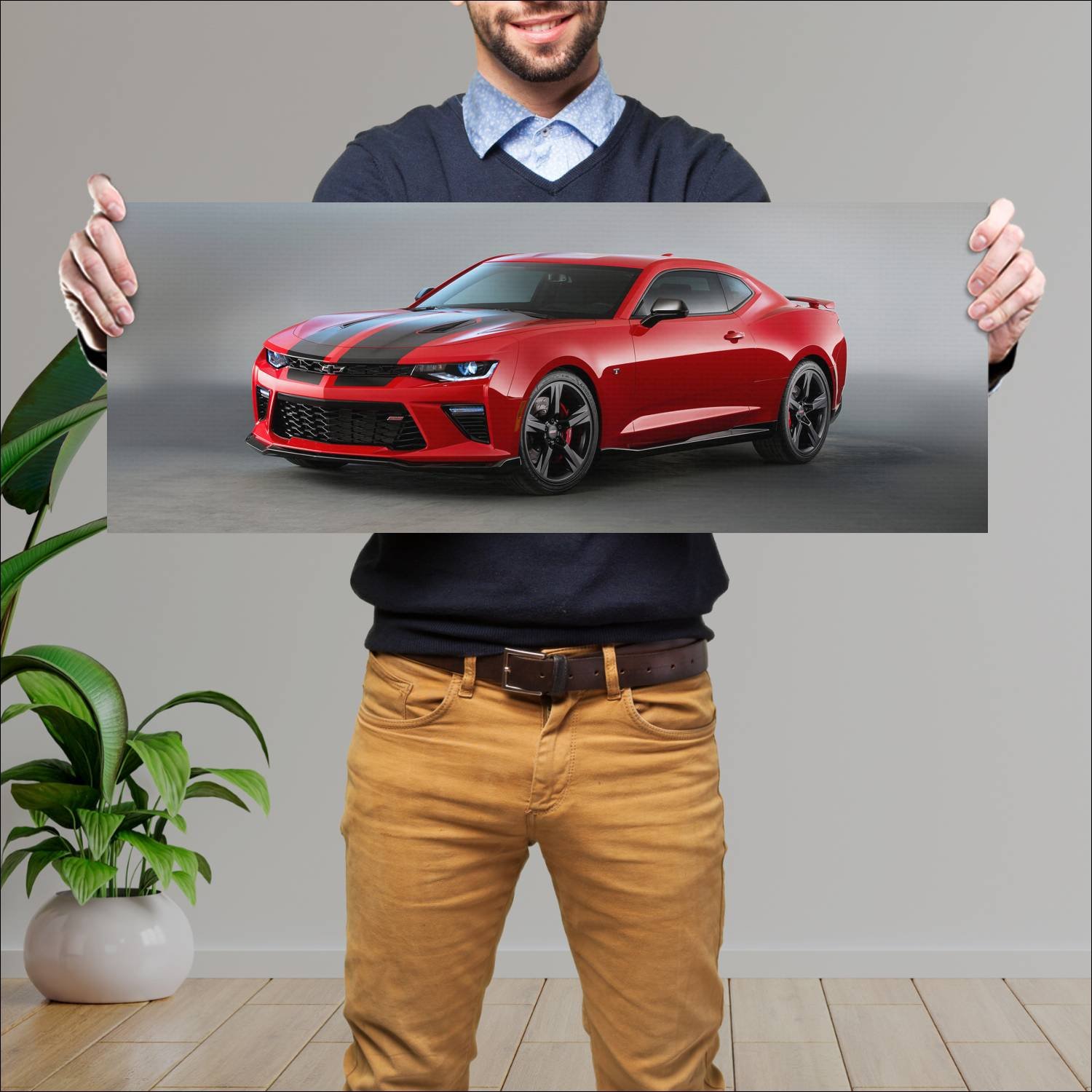 Cuadro grande 30x80cm 2015 chevrolet camaro ss bla 80 Chevrolet