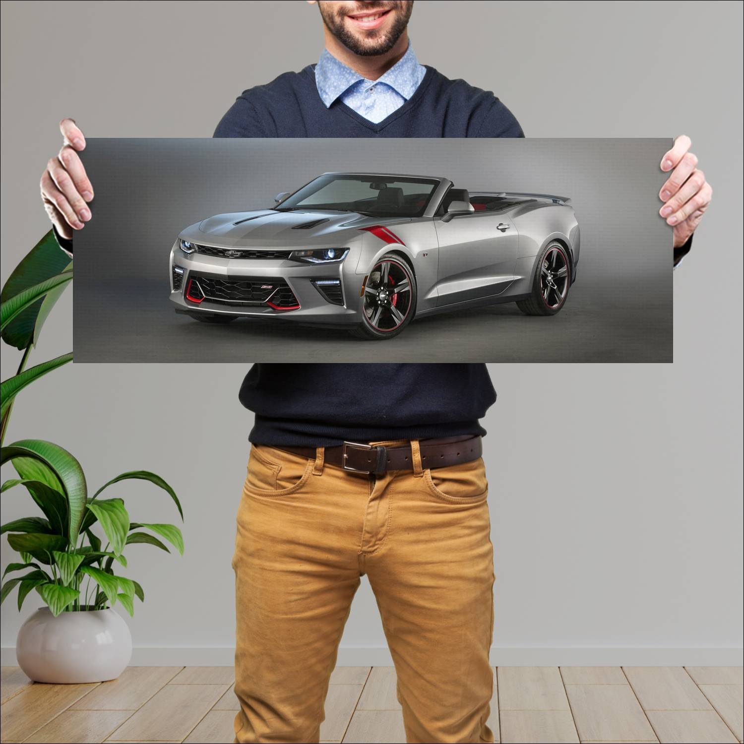 Cuadro grande 30x80cm 2015 chevrolet camaro ss con 81 Chevrolet