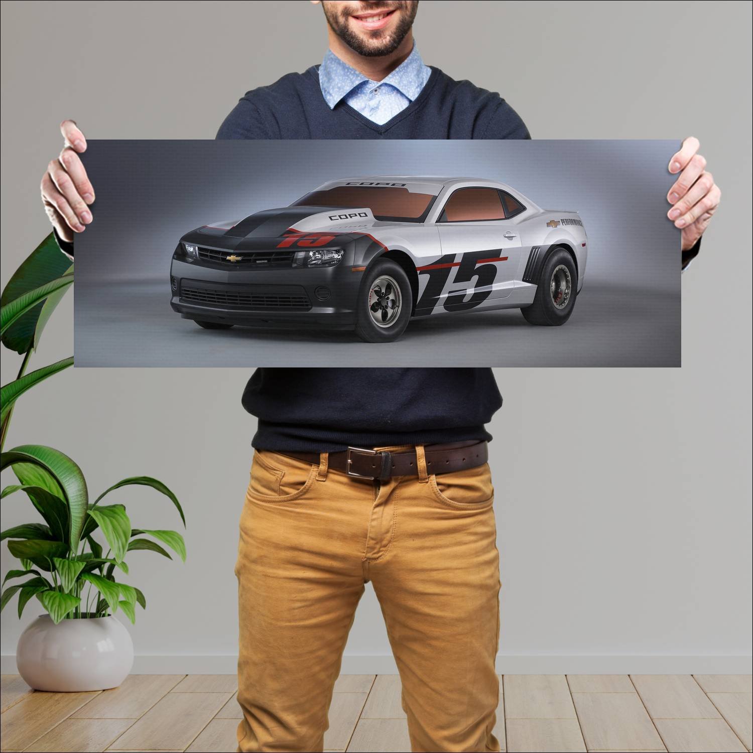 Cuadro grande 30x80cm 2015 chevrolet copo camaro 1 85 Chevrolet