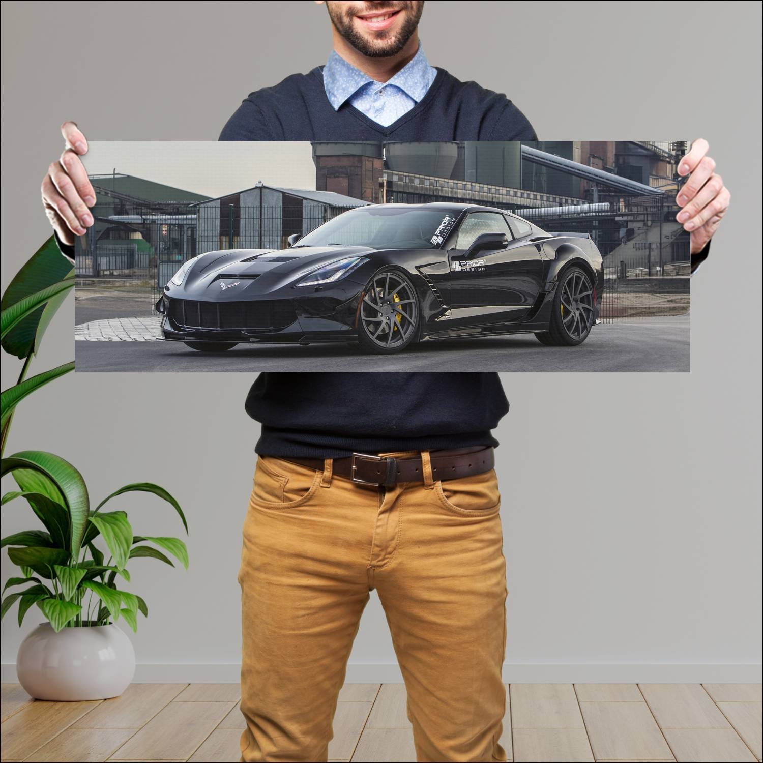 Cuadro grande 30x80cm 2015 chevrolet corvette stin 86 Chevrolet