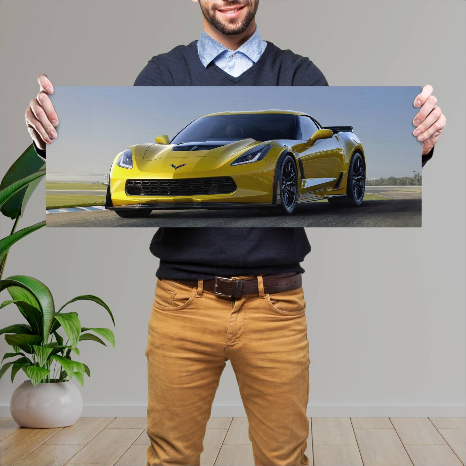 Cuadro grande 30x80cm 2015 chevrolet corvette z06 88 Chevrolet