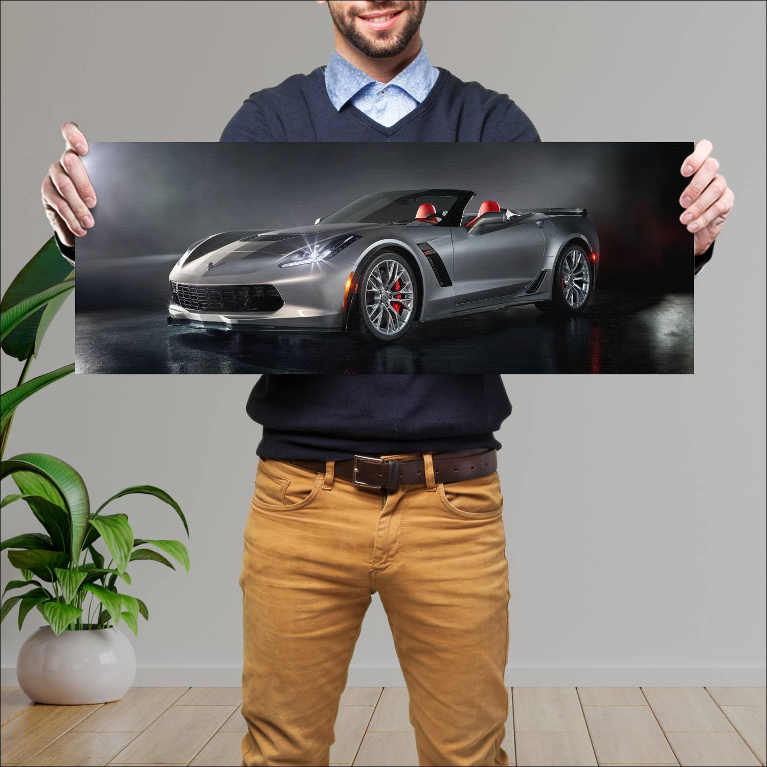 Cuadro grande 30x80cm 2015 chevrolet corvette z06 90 Chevrolet