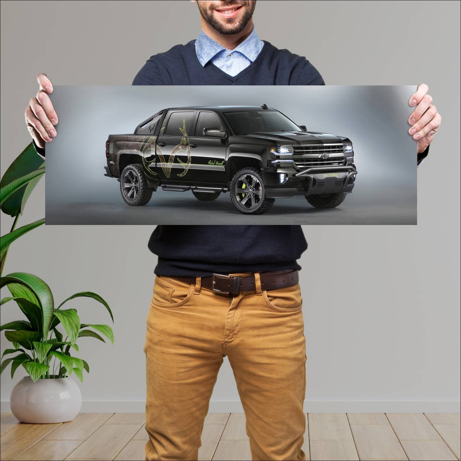 Cuadro grande 30x80cm 2015 chevrolet silverado rea 97 Chevrolet