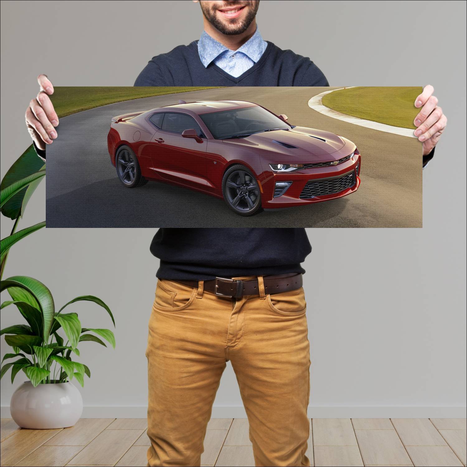 Cuadro grande 30x80cm 2016 chevrolet camaro ss 261 105 Chevrolet