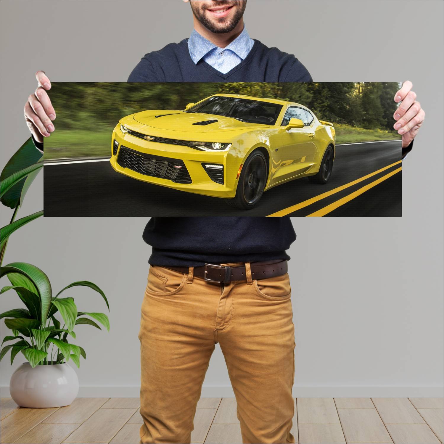 Cuadro grande 30x80cm 2016 chevrolet camaro ss 329 107 Chevrolet