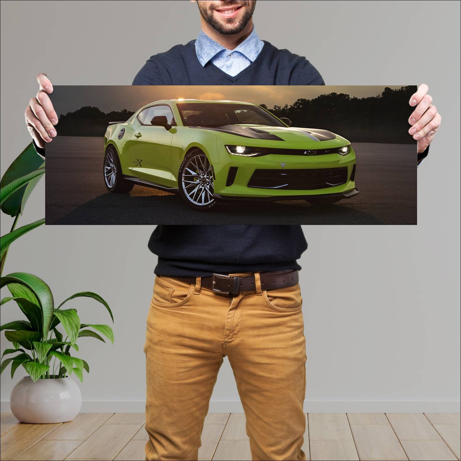 Cuadro grande 30x80cm 2016 chevrolet camaro turbo 109 Chevrolet