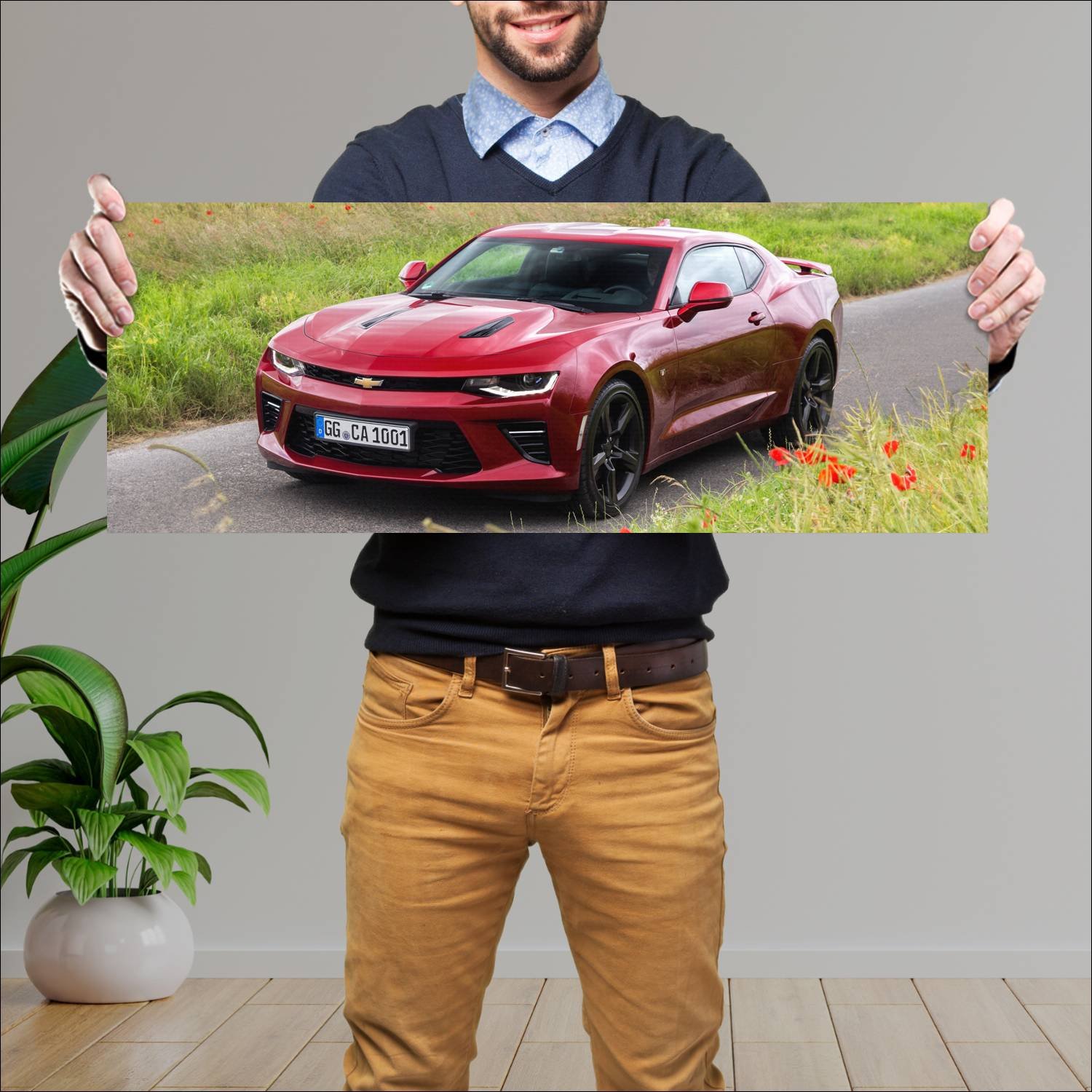 Cuadro grande 30x80cm 2016 chevrolet camaro v8 eu 111 Chevrolet