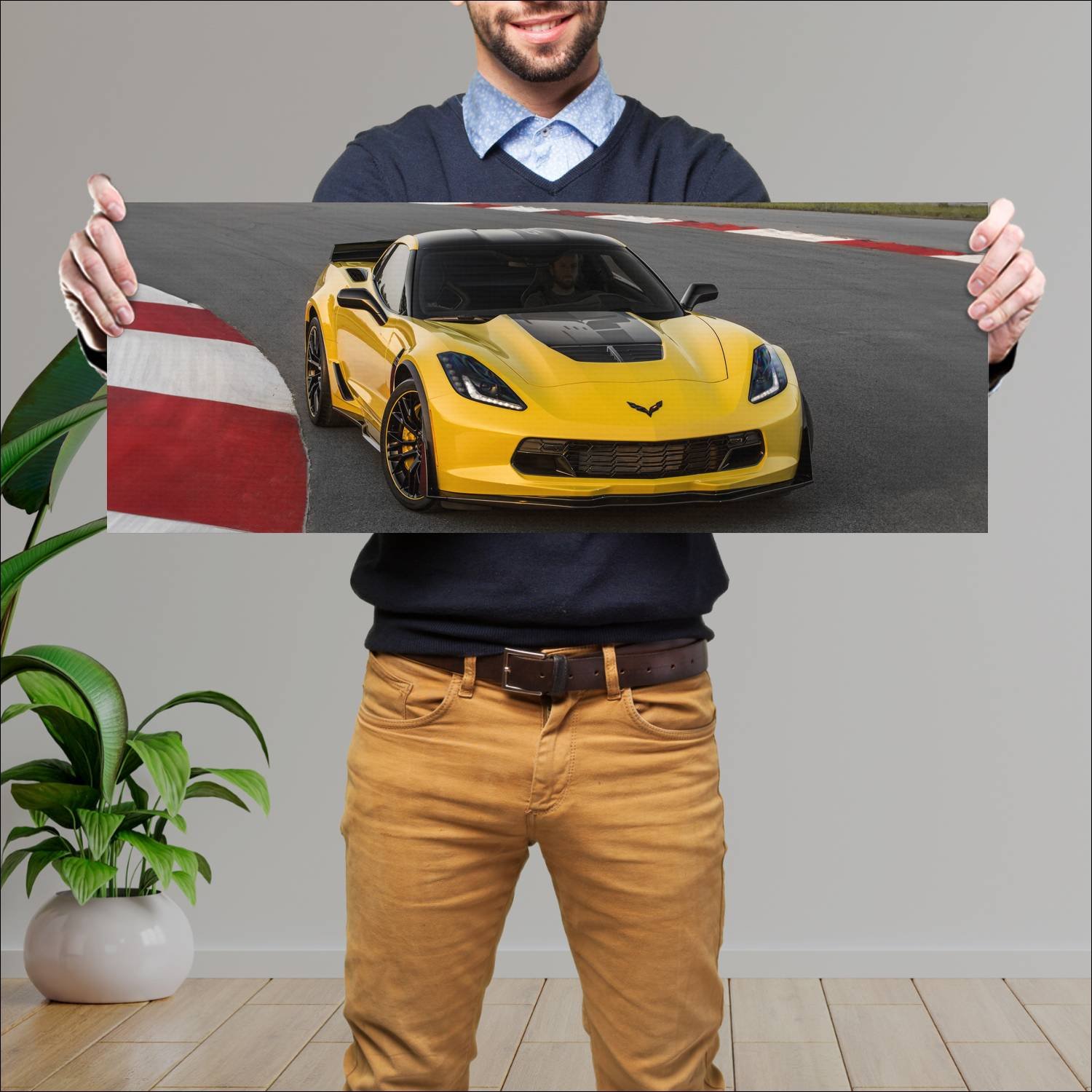 Cuadro grande 30x80cm 2016 chevrolet corvette z06 120 Chevrolet