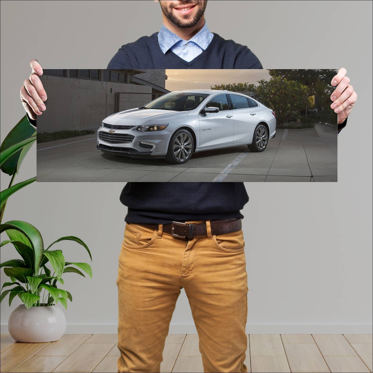 Cuadro grande 30x80cm 2016 chevrolet malibu auto 124 Chevrolet