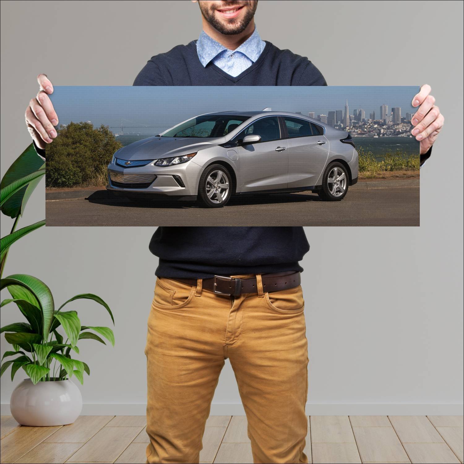 Cuadro grande 30x80cm 2016 chevrolet volt auto 130 Chevrolet