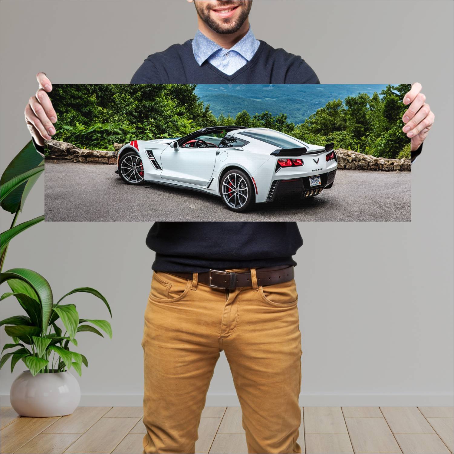 Cuadro grande 30x80cm 2017 chevrolet corvette gran 145 Chevrolet