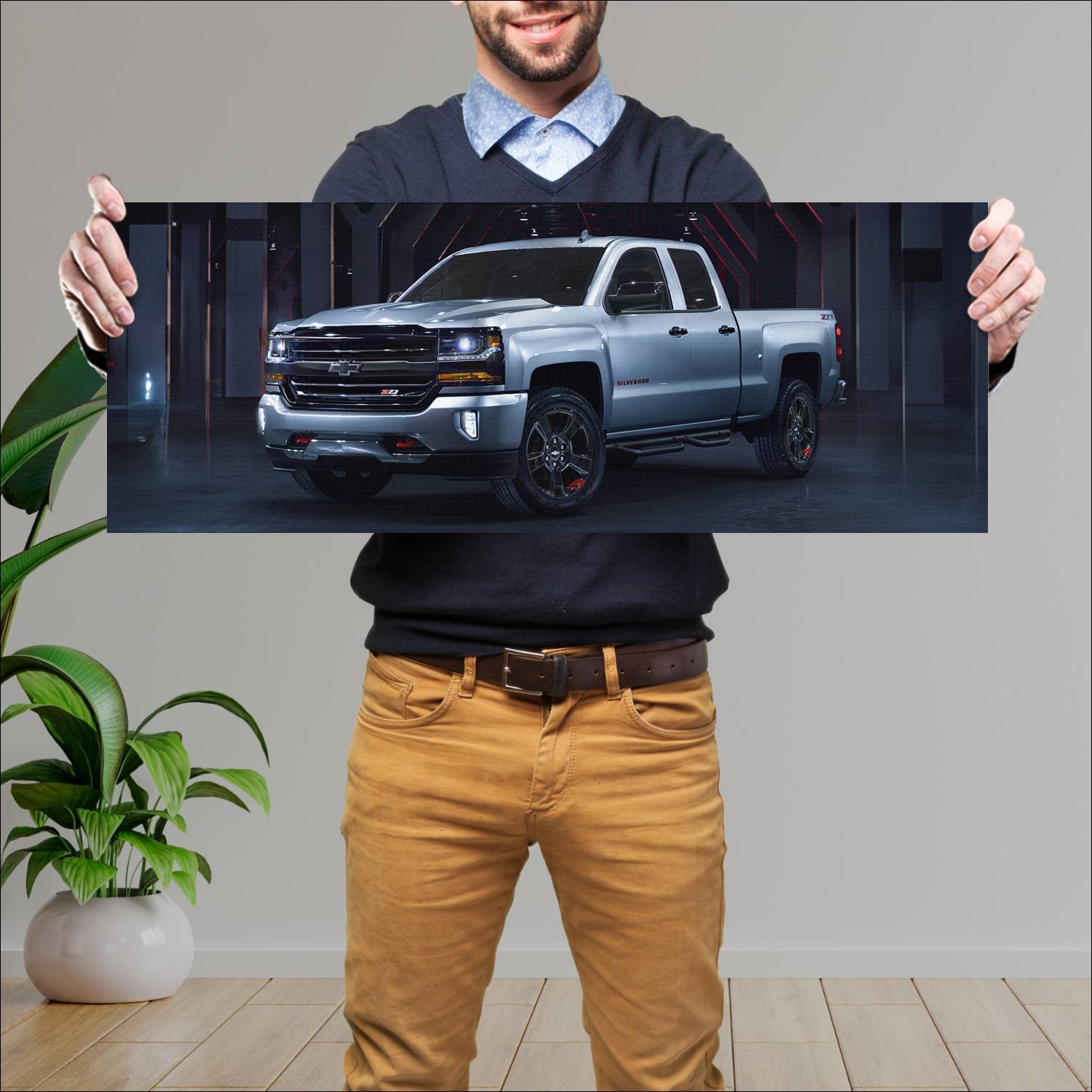 Cuadro grande 30x80cm 2017 chevrolet silverado z71 158 Chevrolet