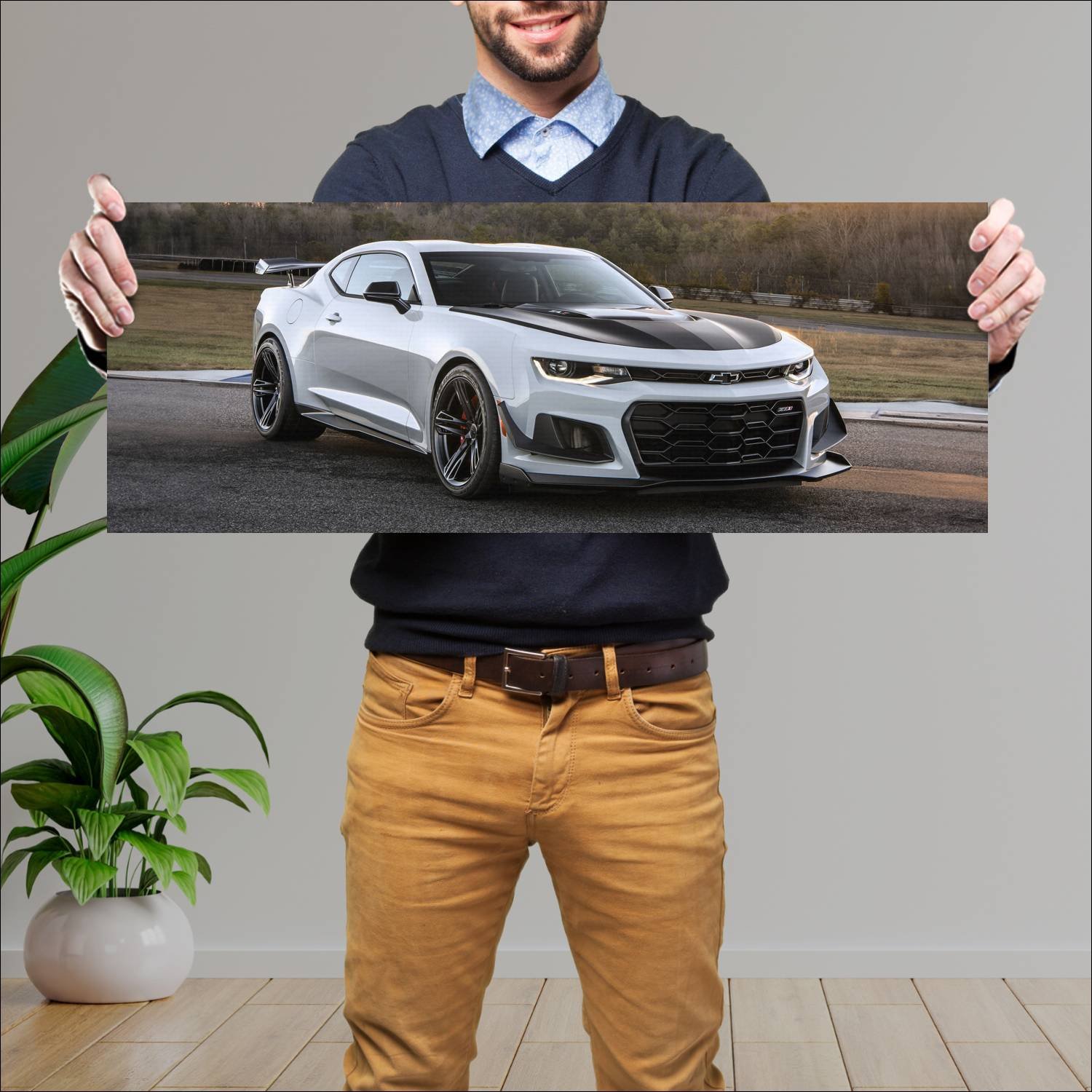 Cuadro grande 30x80cm 2018 chevrolet camaro zl1 1l 165 Chevrolet