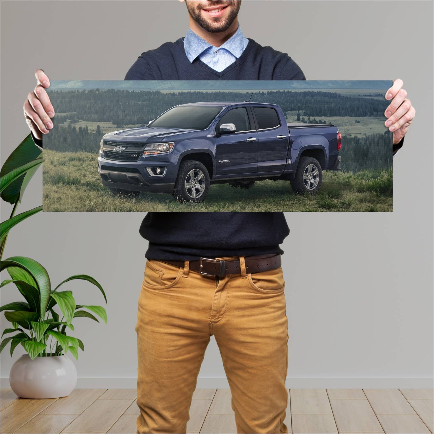 Cuadro grande 30x80cm 2018 chevrolet colorado z71 167 Chevrolet