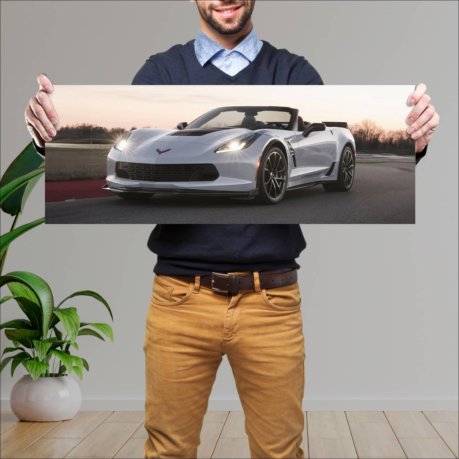 Cuadro grande 30x80cm 2018 chevrolet corvette gran 168 Chevrolet