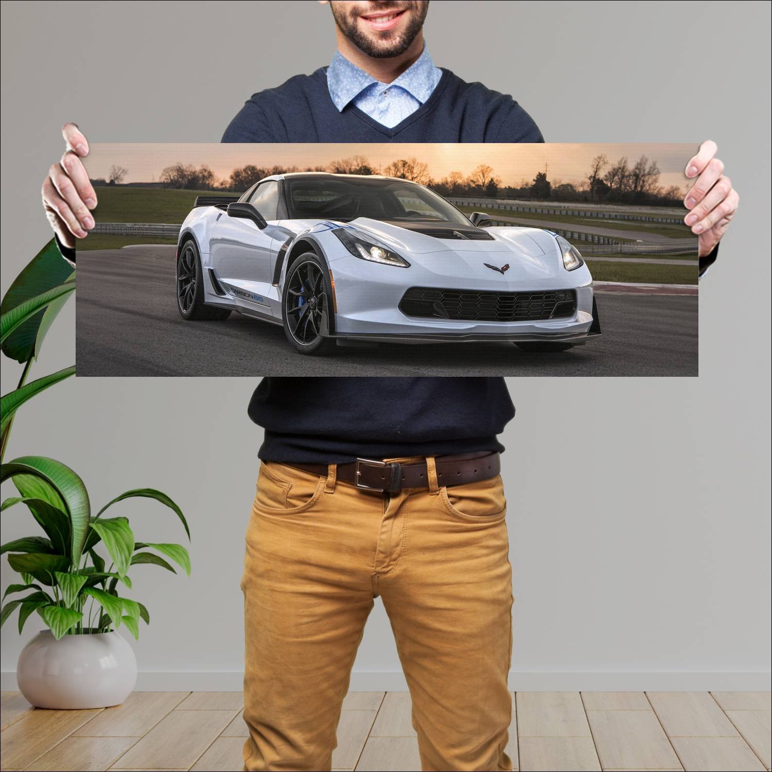 Cuadro grande 30x80cm 2018 chevrolet corvette z06 169 Chevrolet