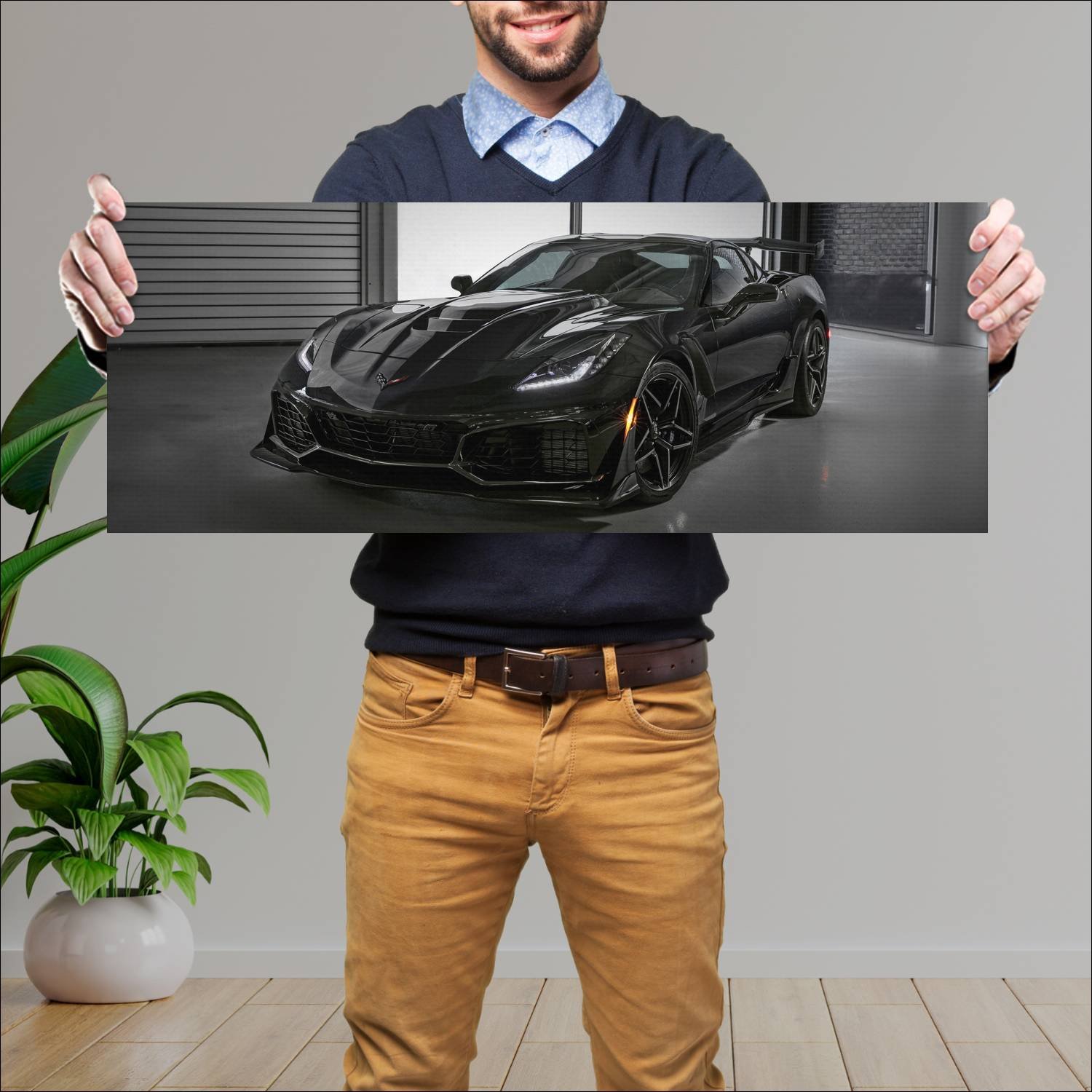 Cuadro grande 30x80cm 2018 chevrolet corvette zr1 170 Chevrolet