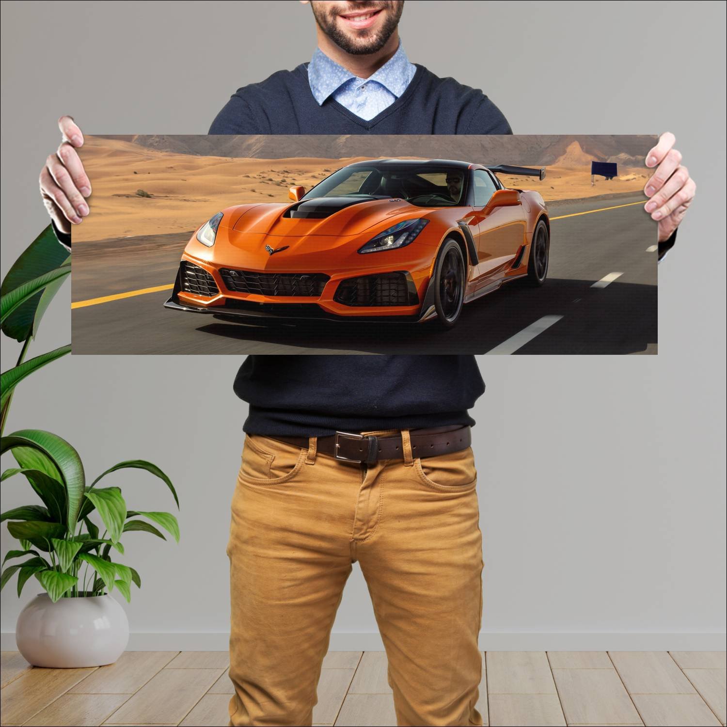 Cuadro grande 30x80cm 2018 chevrolet corvette zr1 172 Chevrolet