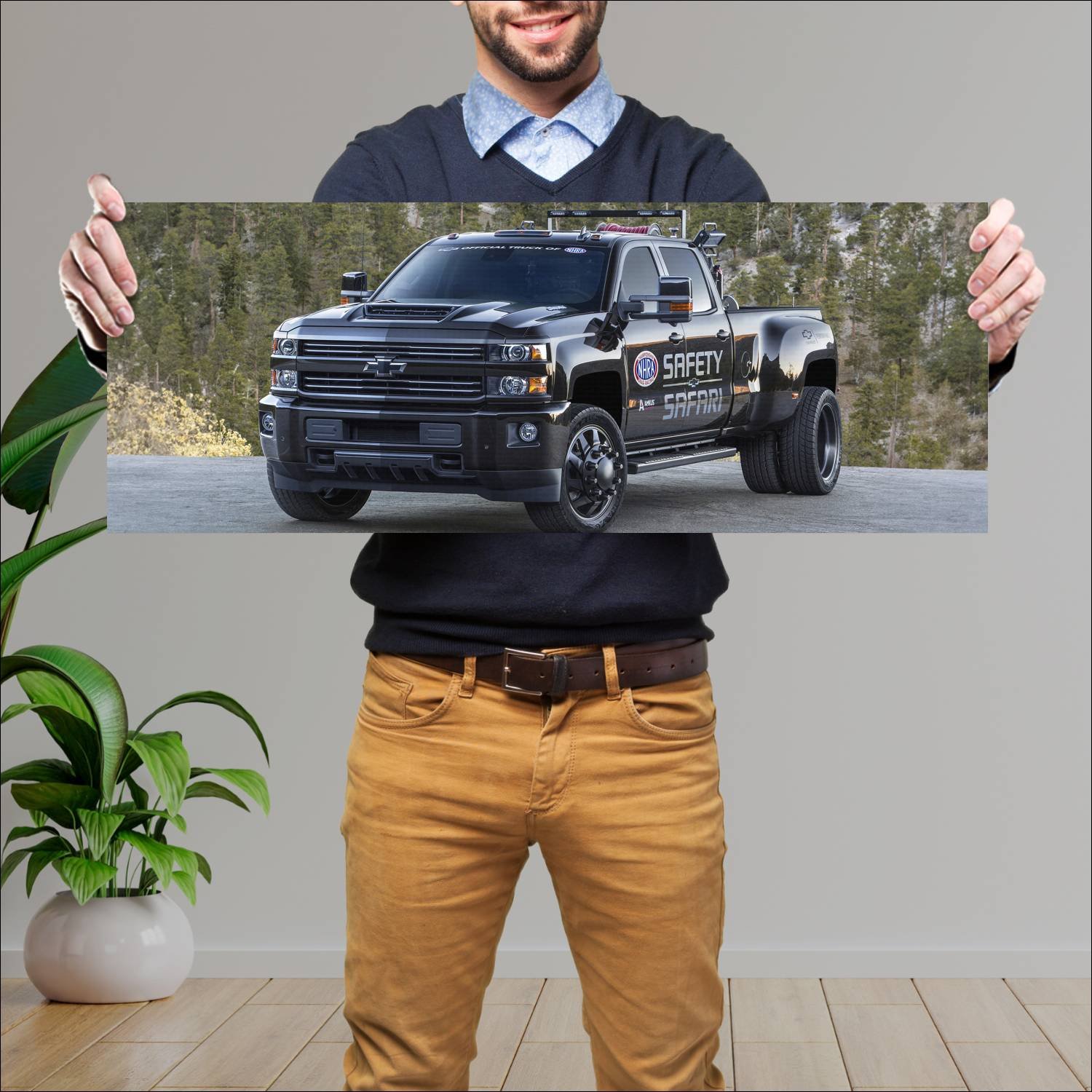 Cuadro grande 30x80cm 2018 chevrolet silverado 350 180 Chevrolet
