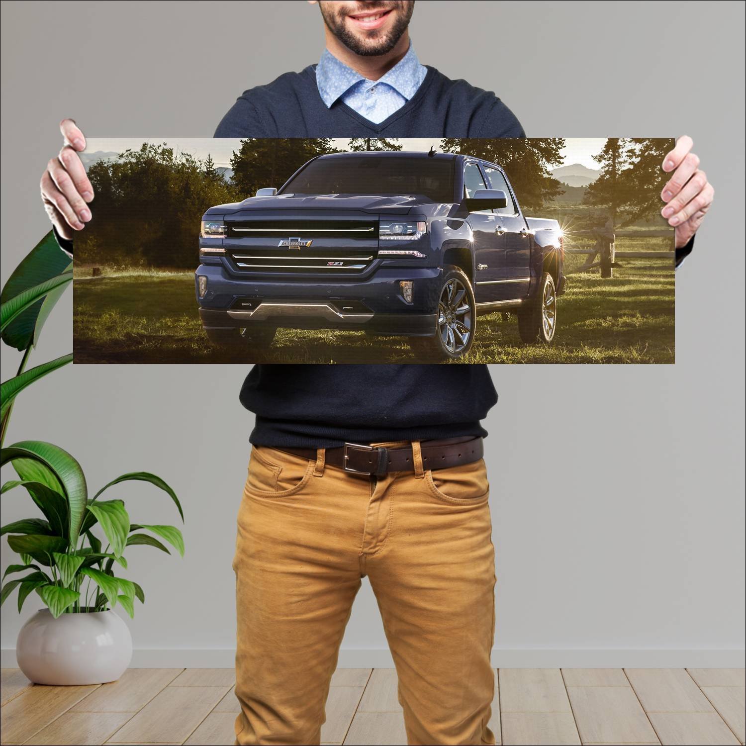 Cuadro grande 30x80cm 2018 chevrolet silverado z71 181 Chevrolet