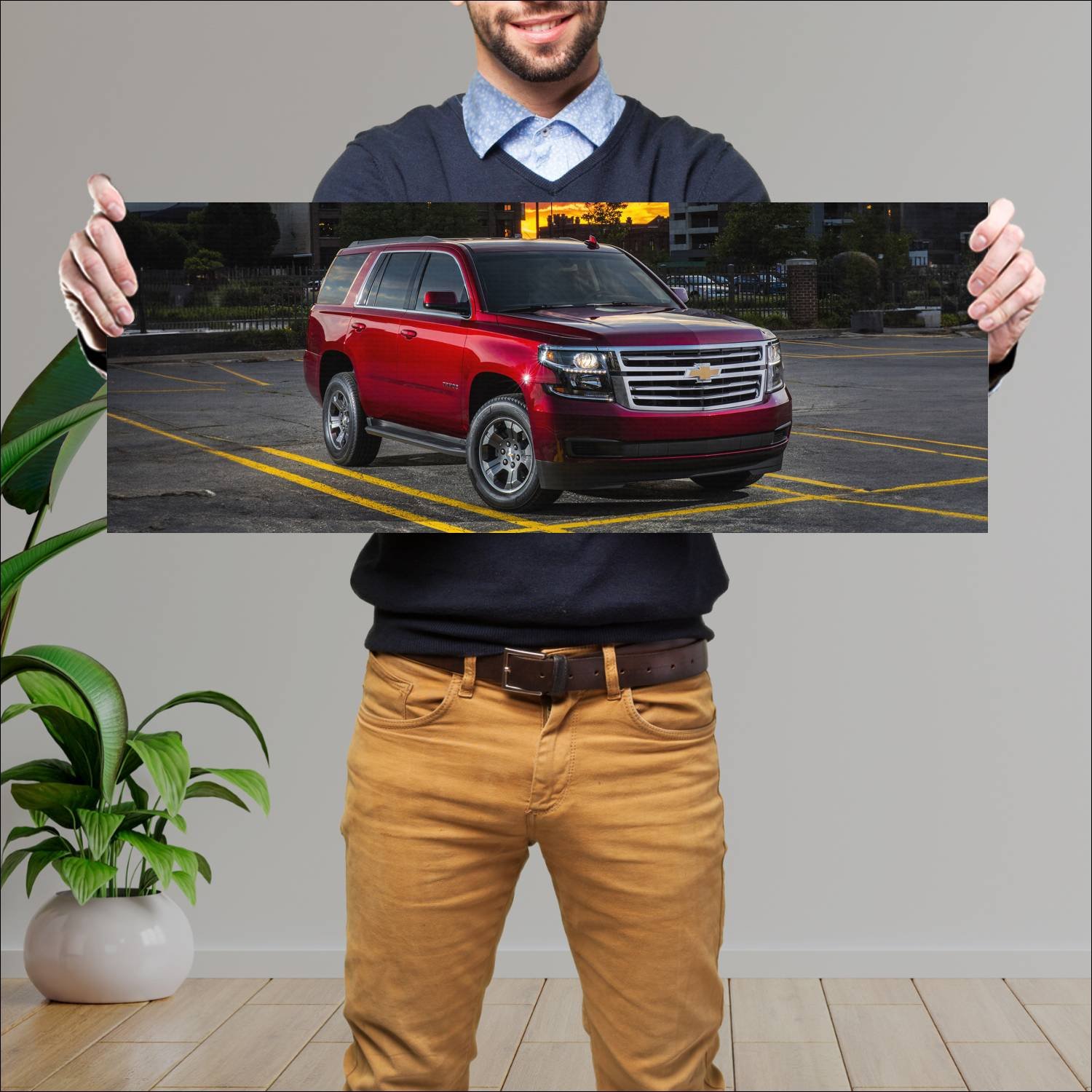 Cuadro grande 30x80cm 2018 chevrolet tahoe custom 184 Chevrolet