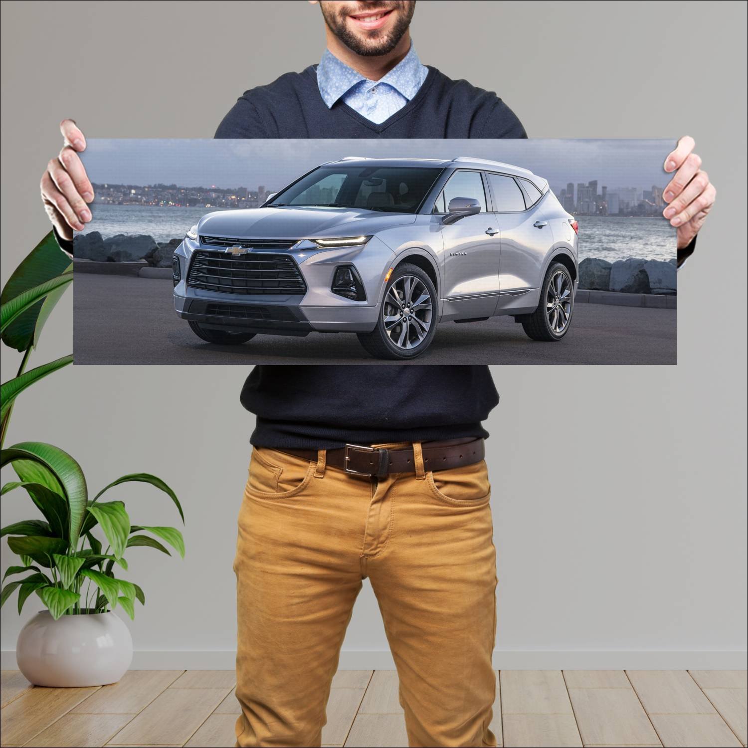 Cuadro grande 30x80cm 2019 chevrolet blazer auto 191 Chevrolet