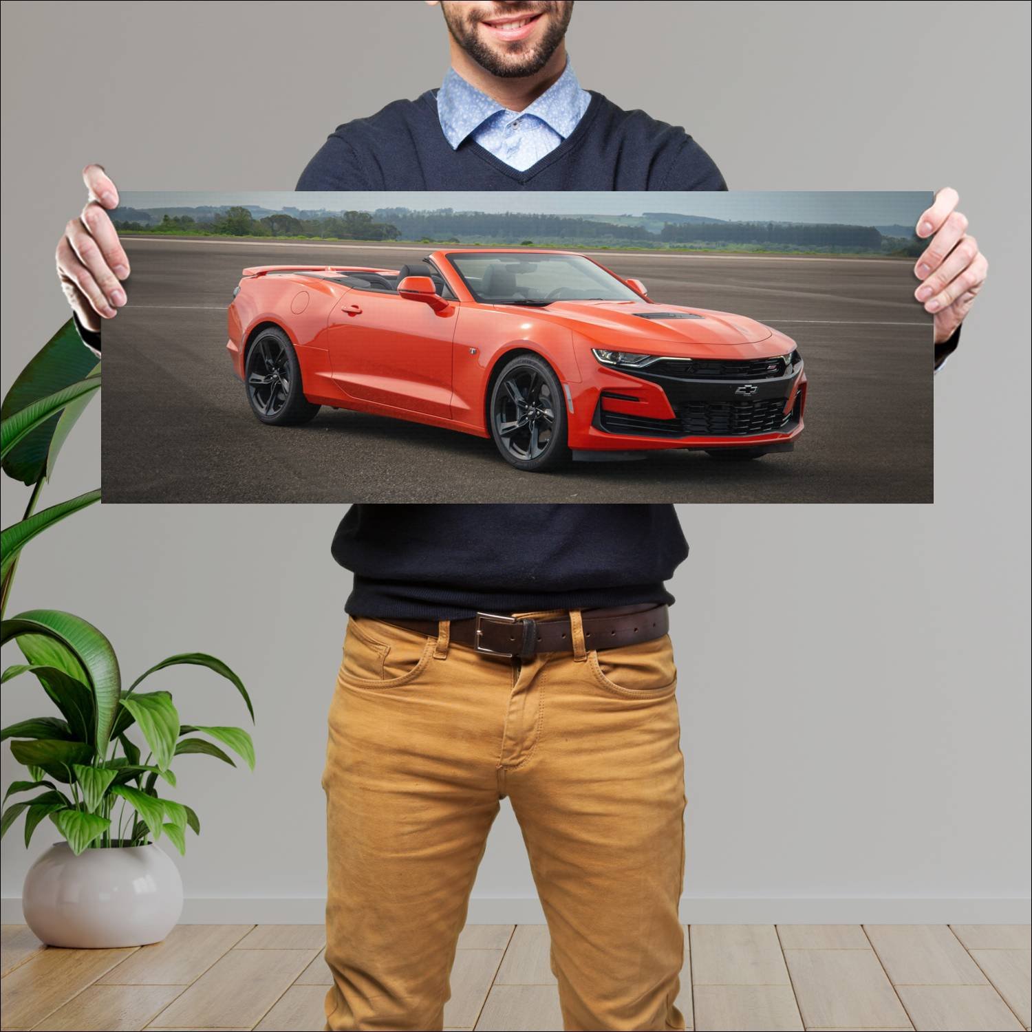 Cuadro grande 30x80cm 2019 chevrolet camaro ss con 202 Chevrolet