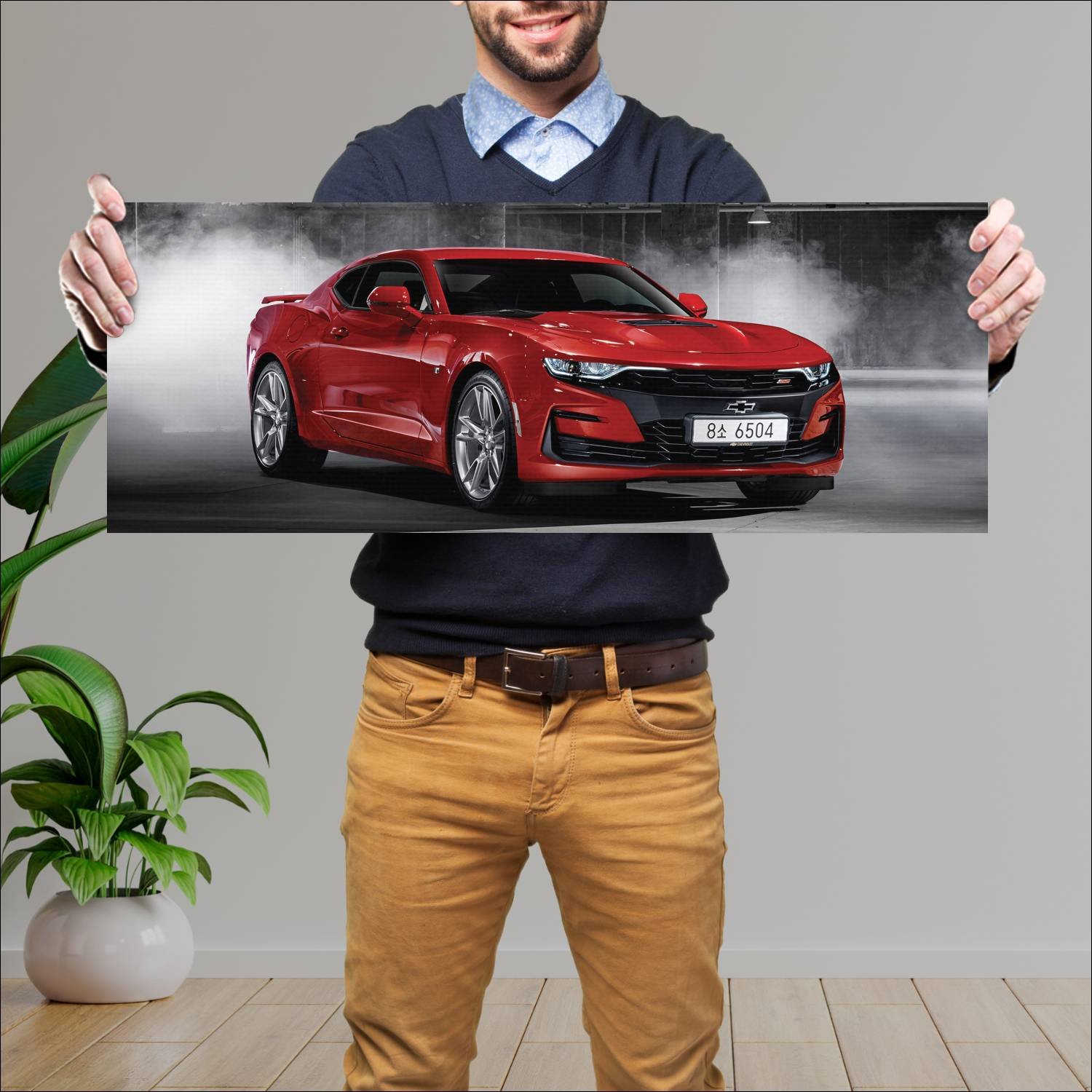 Cuadro grande 30x80cm 2019 chevrolet camaro ss kr 203 Chevrolet