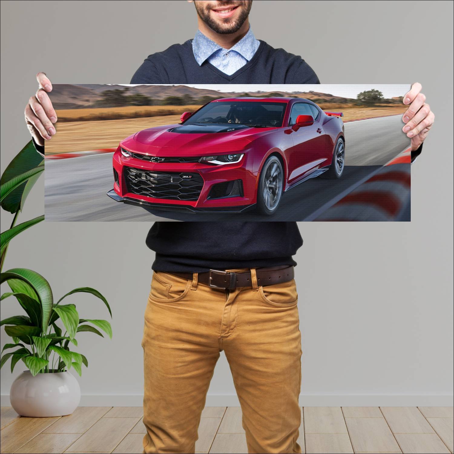 Cuadro grande 30x80cm 2019 chevrolet camaro zl1 au 205 Chevrolet