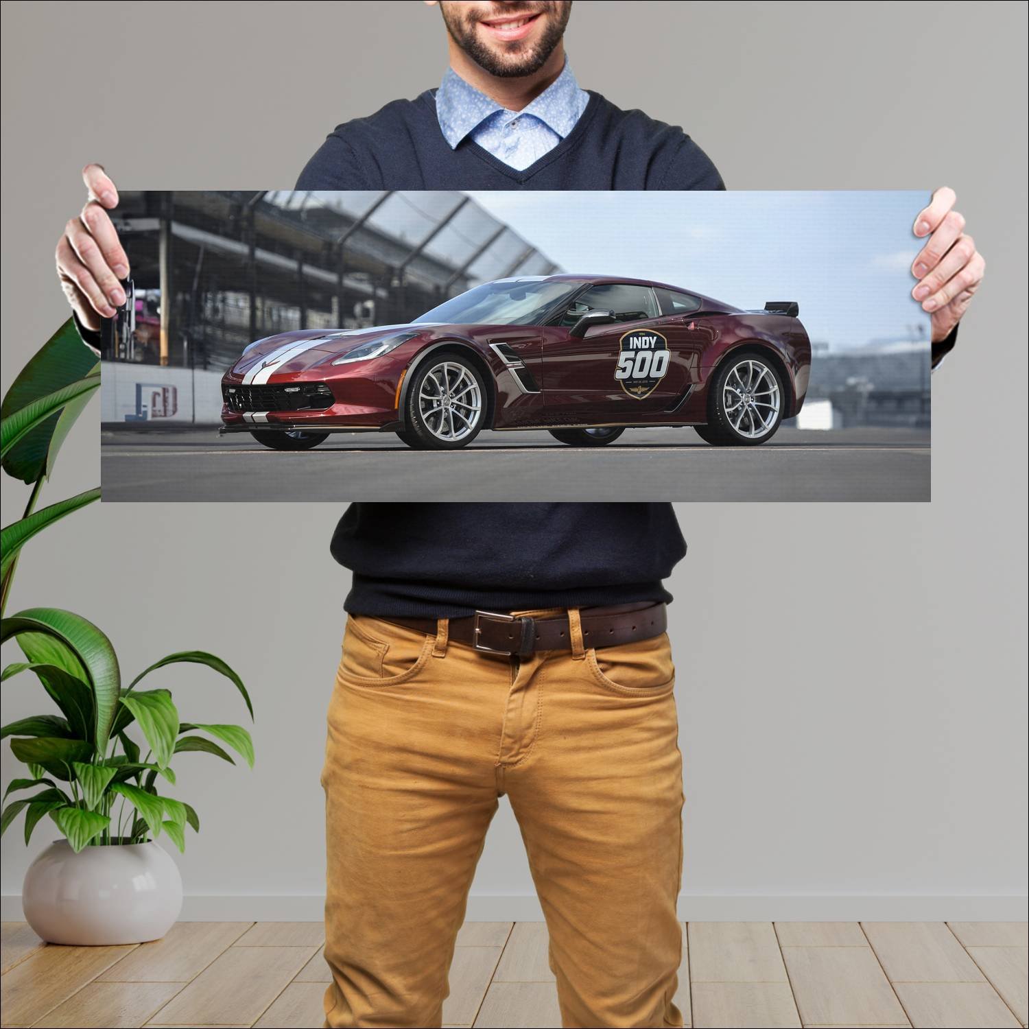 Cuadro grande 30x80cm 2019 chevrolet corvette gran 208 Chevrolet