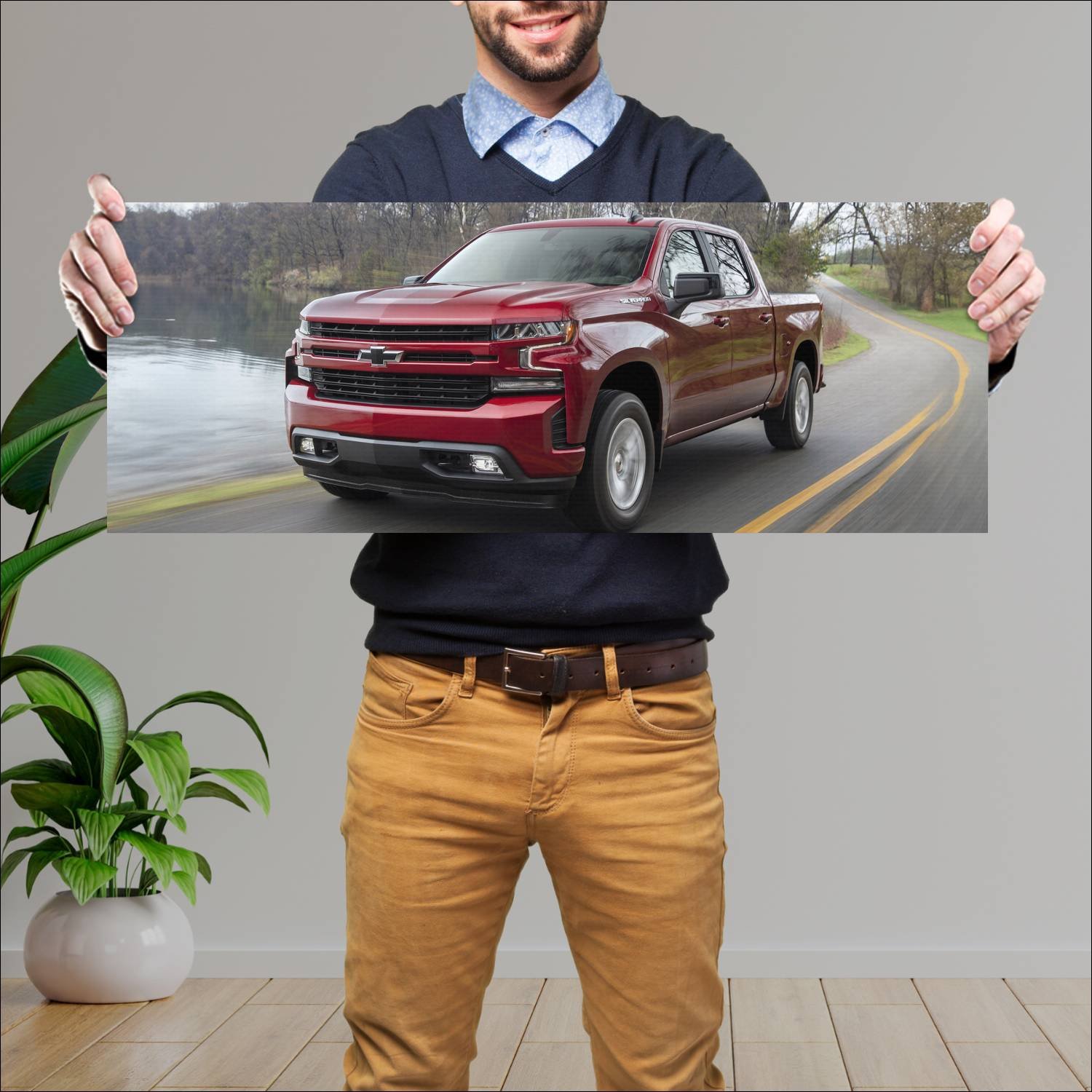 Cuadro grande 30x80cm 2019 chevrolet silverado rst 215 Chevrolet