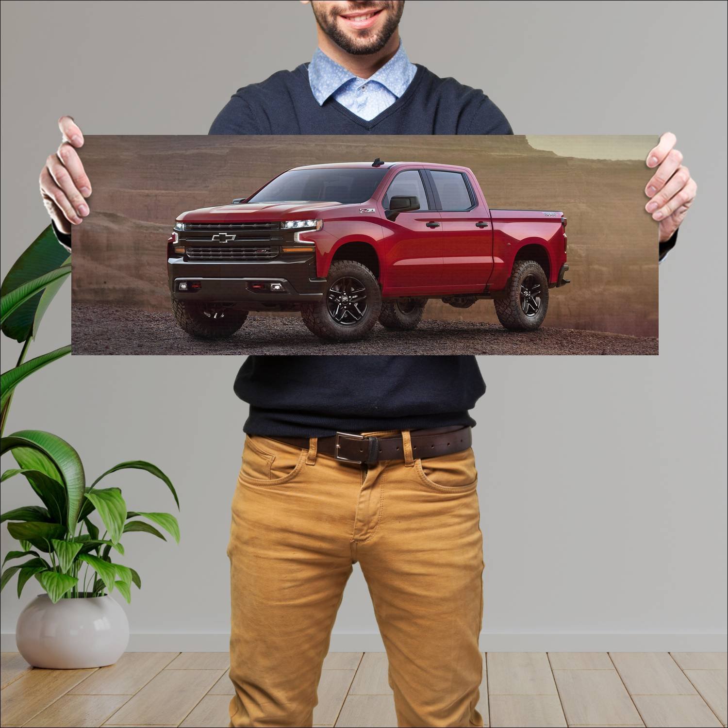 Cuadro grande 30x80cm 2019 chevrolet silverado z71 217 Chevrolet