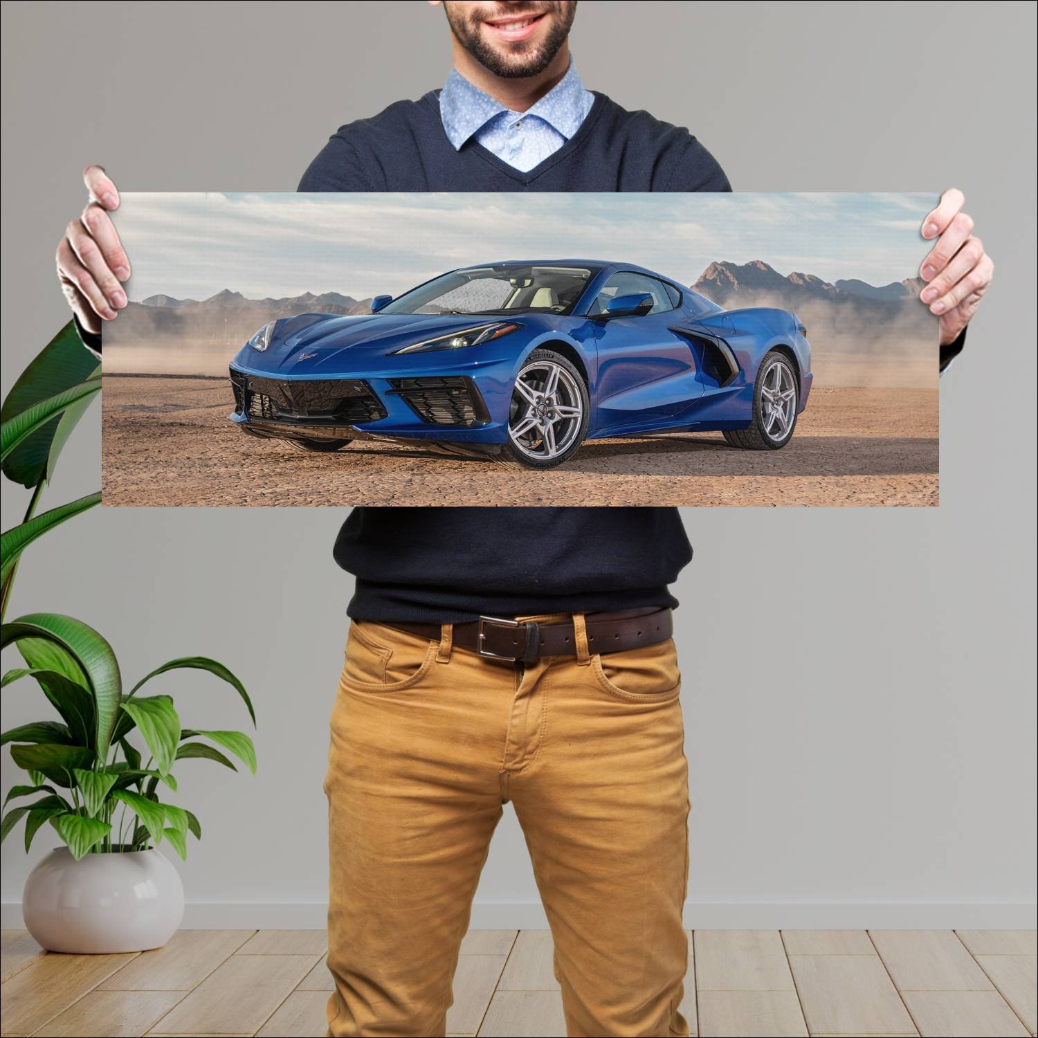 Cuadro grande 30x80cm 2020 chevrolet corvette stin 220 Chevrolet