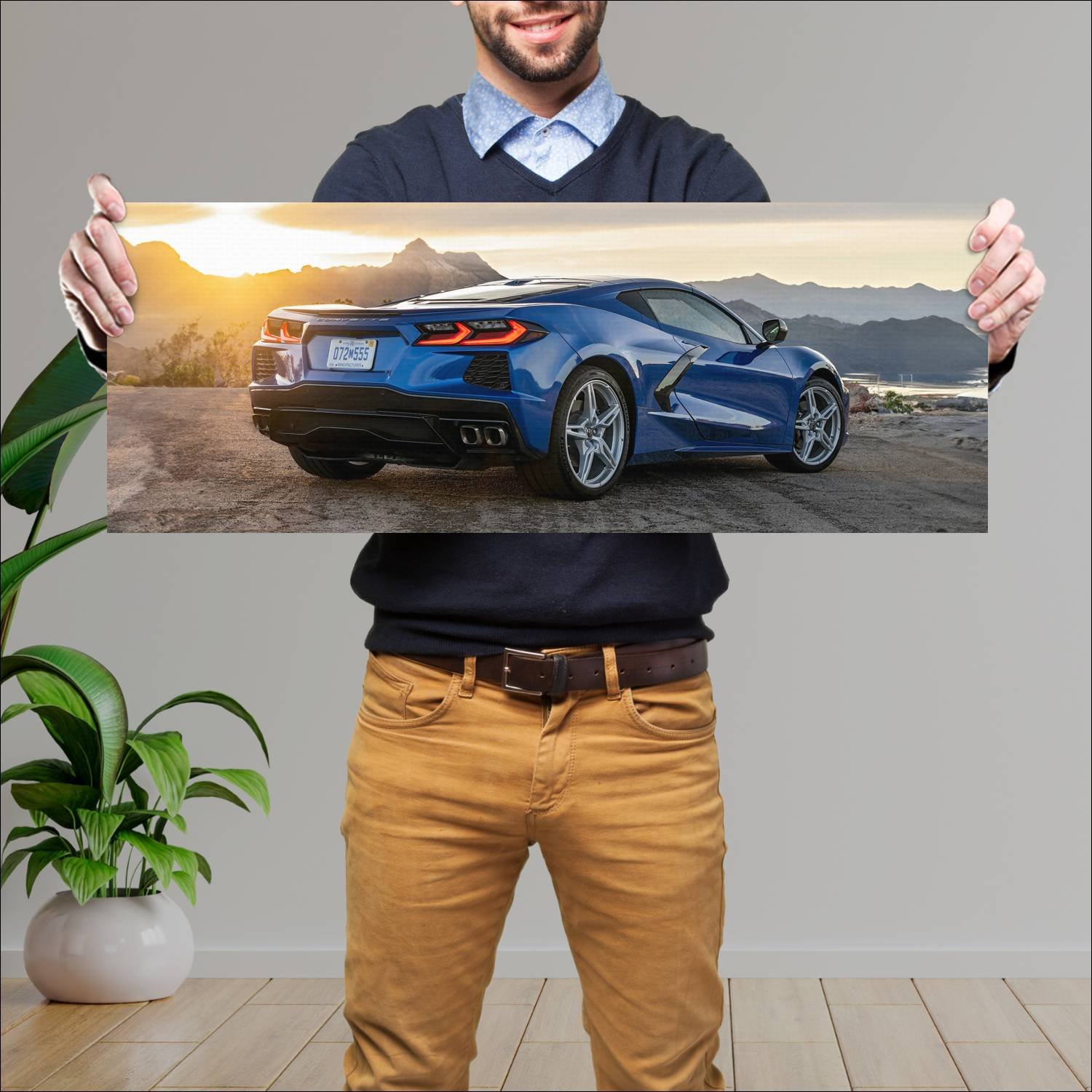 Cuadro grande 30x80cm 2020 chevrolet corvette stin 221 Chevrolet