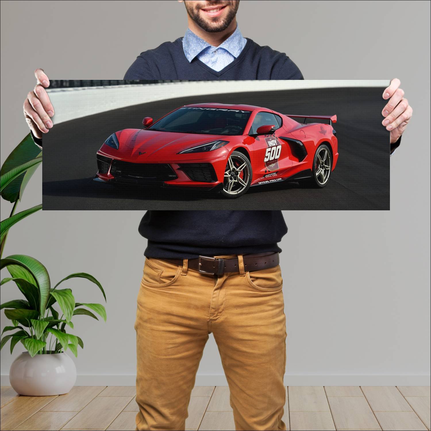 Cuadro grande 30x80cm 2020 chevrolet corvette stin 223 Chevrolet