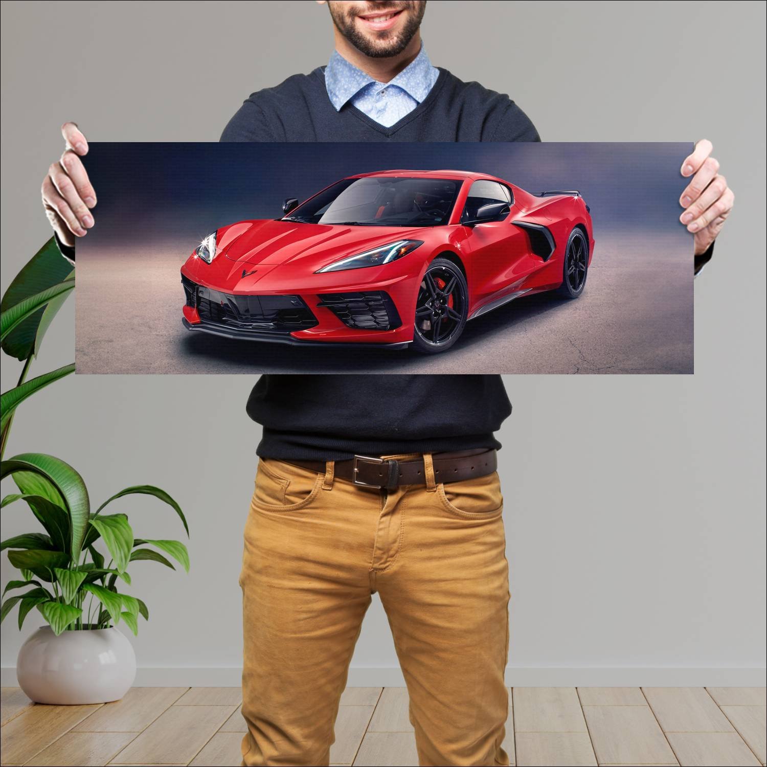 Cuadro grande 30x80cm 2020 chevrolet corvette stin 224 Chevrolet