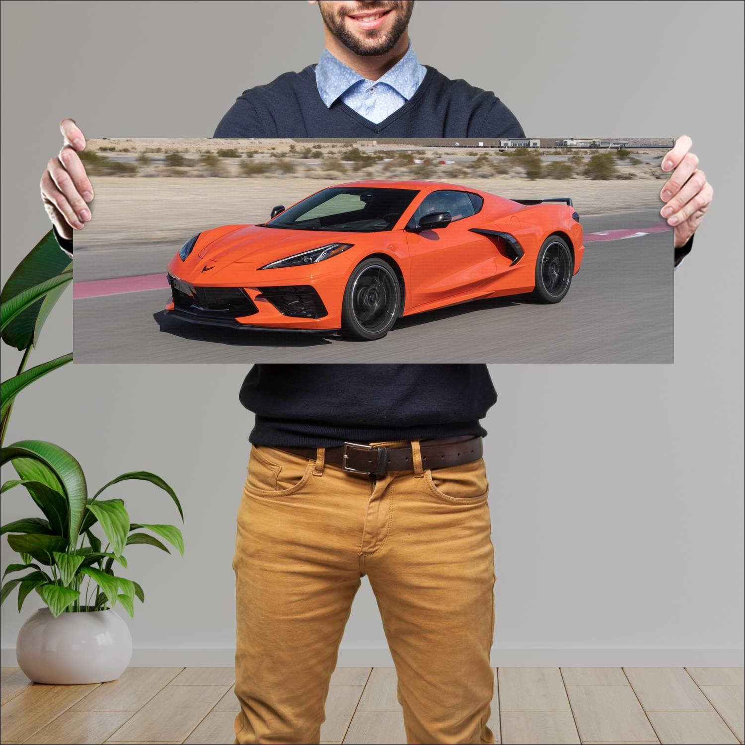 Cuadro grande 30x80cm 2020 chevrolet corvette stin 225 Chevrolet