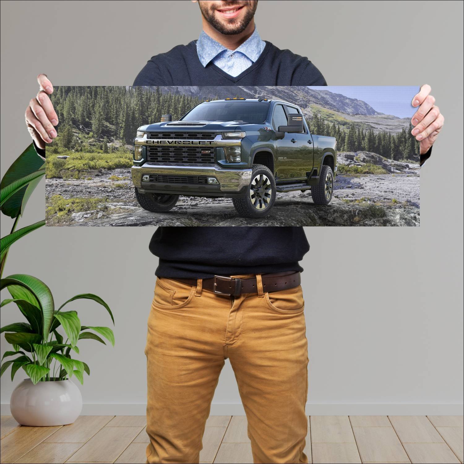 Cuadro grande 30x80cm 2020 chevrolet silverado 250 232 Chevrolet