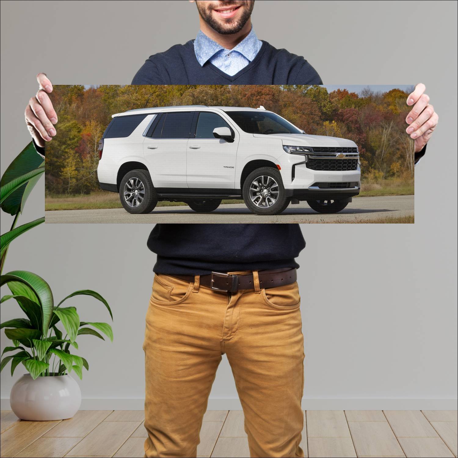 Cuadro grande 30x80cm 2021 chevrolet tahoe auto 257 Chevrolet