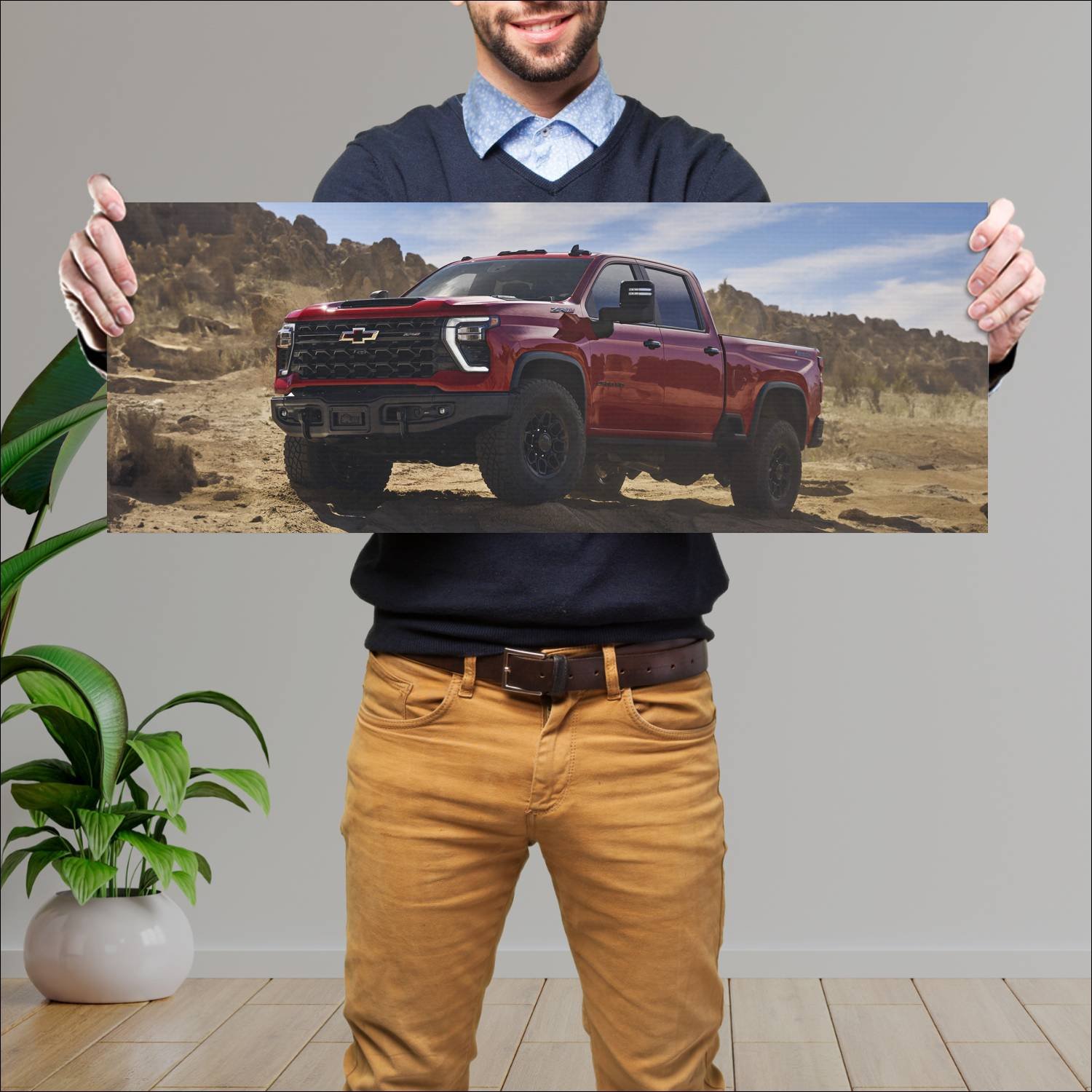 Cuadro grande 30x80cm 2024 chevrolet silverado 250 304 Chevrolet