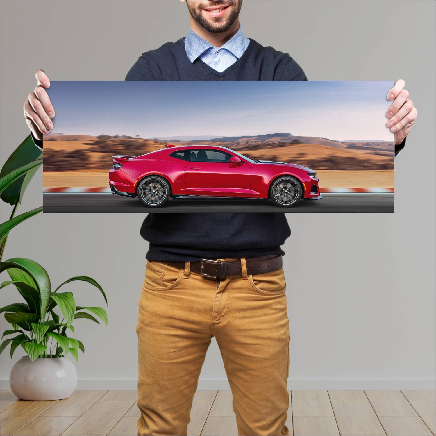 Cuadro grande 30x80cm 2020 Chevrolet Camaro ZL1 002 Chevrolet