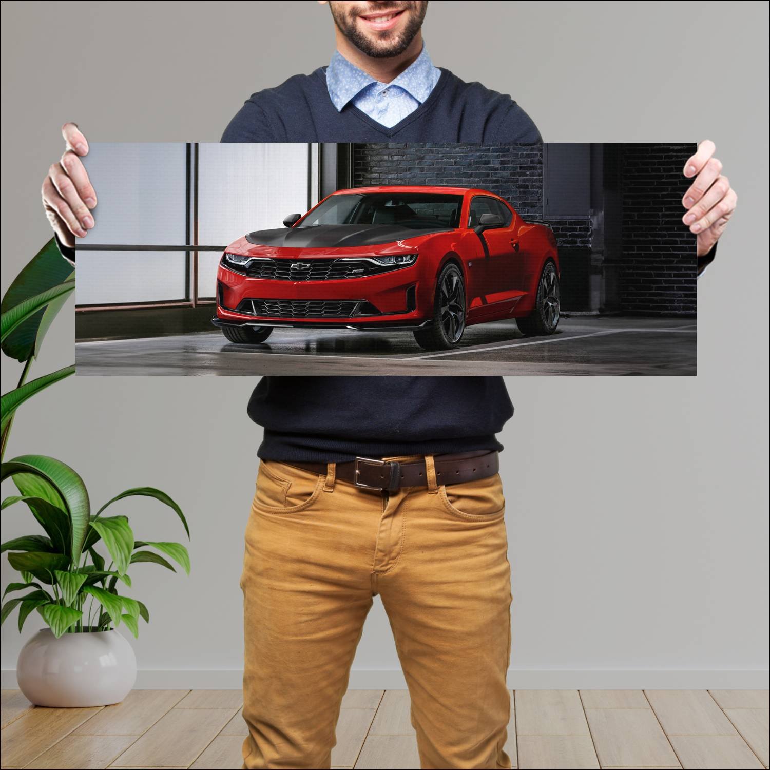 Cuadro grande 30x80cm 2019 chevrolet camaro rs 1le package Chevrolet