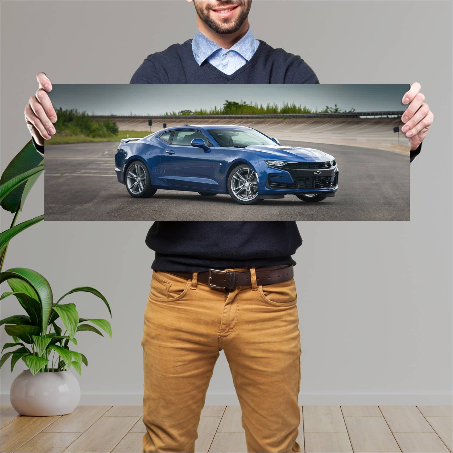 Cuadro grande 30x80cm 2019 chevrolet camaro ss br auto Chevrolet