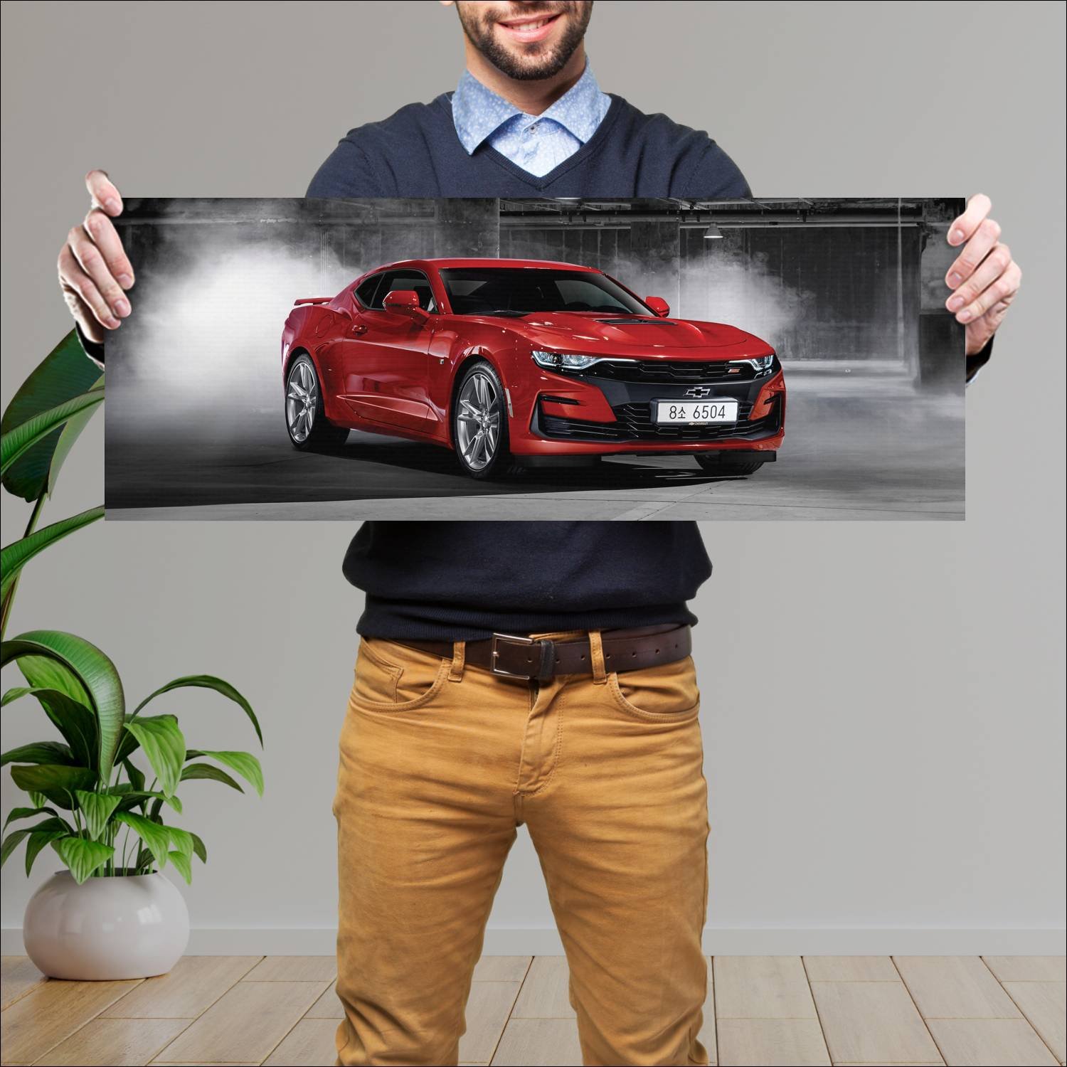 Cuadro grande 30x80cm 2019 chevrolet camaro ss kr auto Chevrolet
