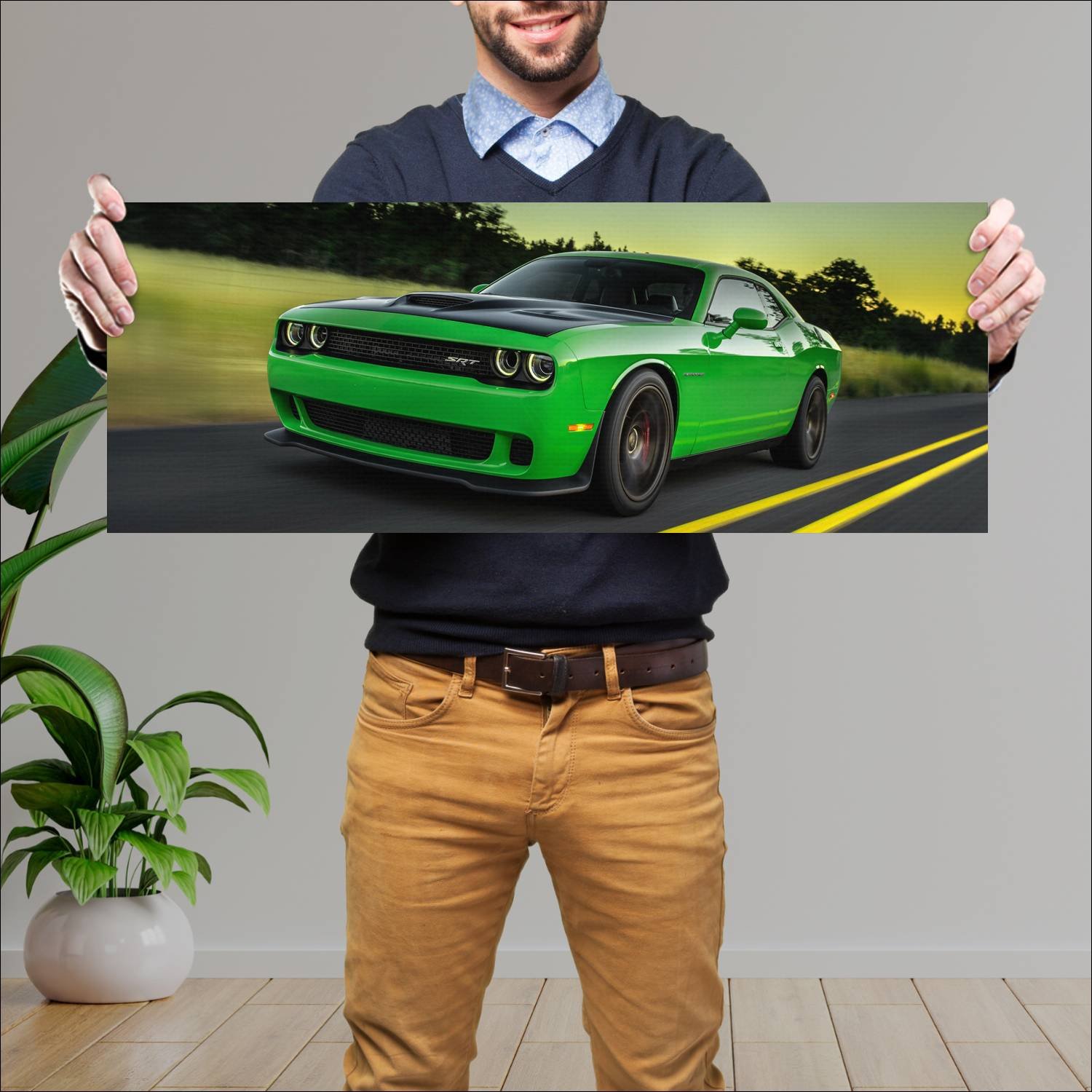 Cuadro grande 30x80cm 2015 dodge challenger srt he 81 Dodge