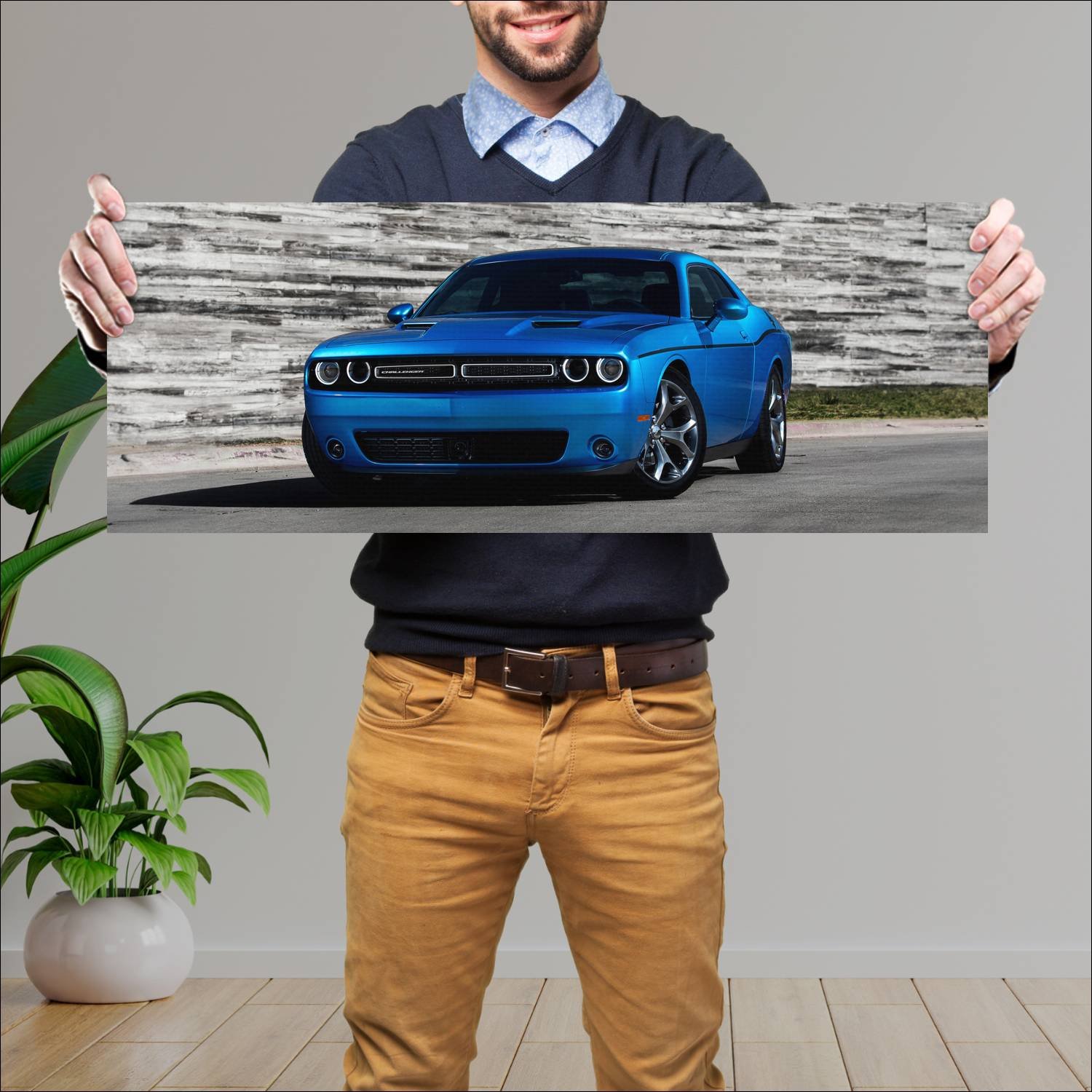 Cuadro grande 30x80cm 2015 dodge challenger sxt pl 82 Dodge