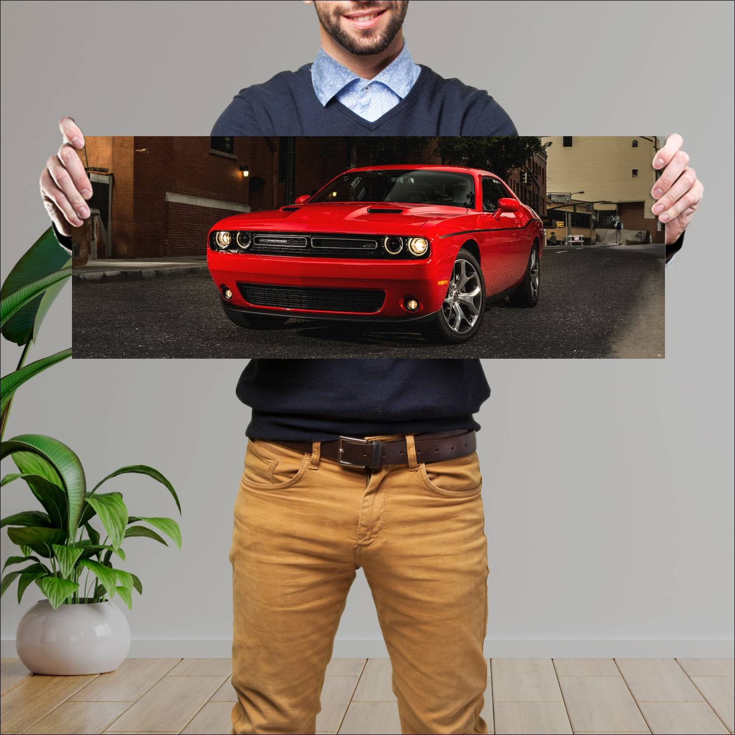 Cuadro grande 30x80cm 2015 dodge challenger sxt pl 83 Dodge