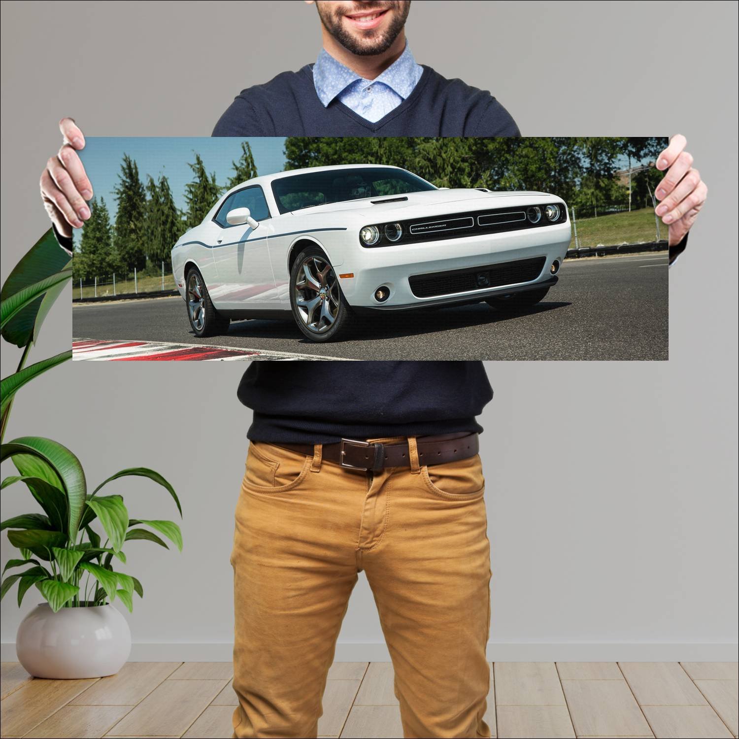 Cuadro grande 30x80cm 2015 dodge challenger sxt pl 84 Dodge