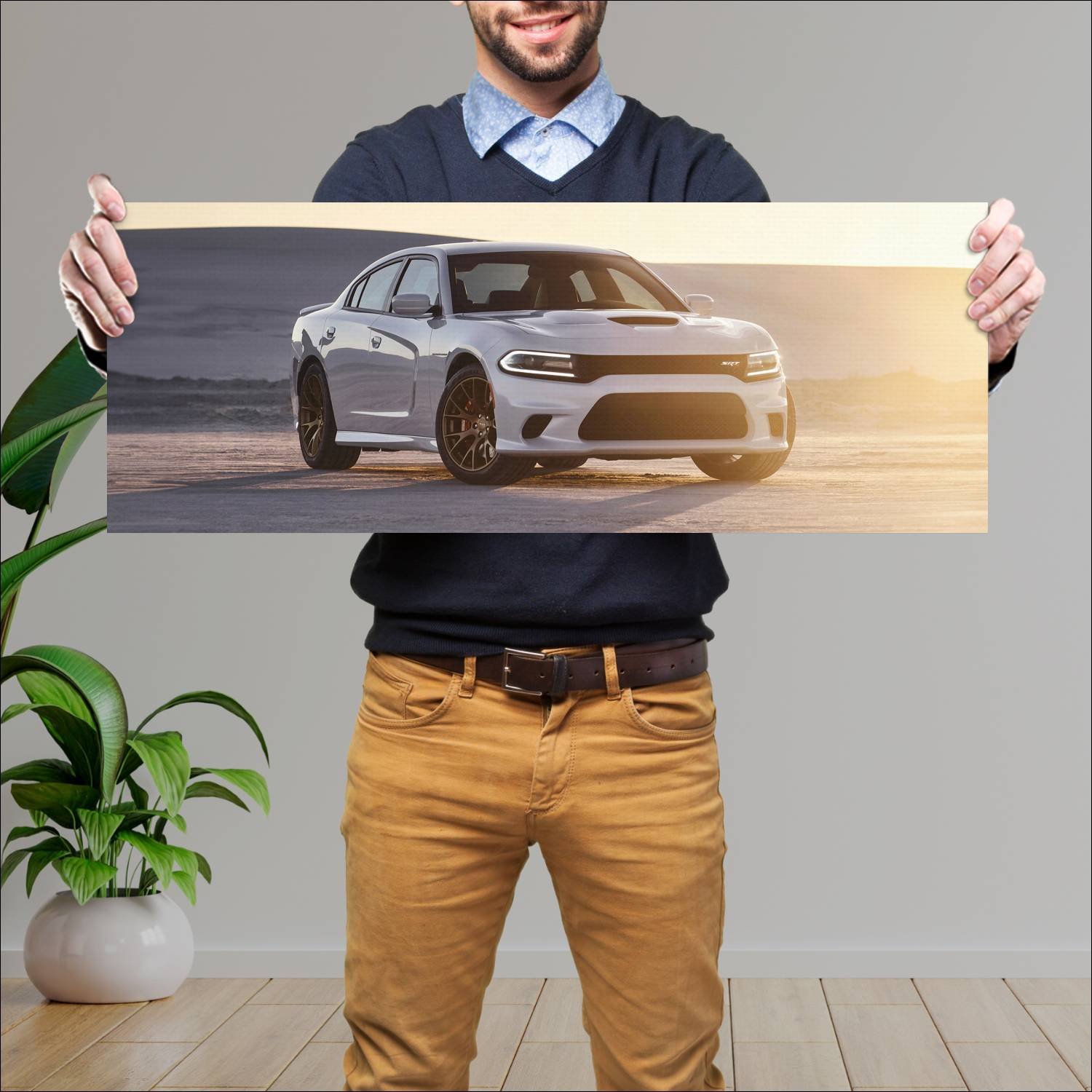 Cuadro grande 30x80cm 2015 dodge charger srt hellc 91 Dodge